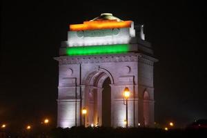 India Gate-Bild in der Nacht foto