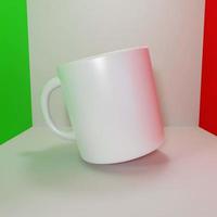 weiße Tasse 3D-Illustrationsdesign foto