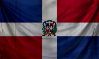 Fahnenschwenken der Dominikanischen Republik. hintergrund für patriotisches und nationales design foto