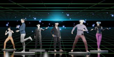 metaverse soziale netzwerke avatare vr brille menschen aktivitäten sozial verbinden metaverse foto