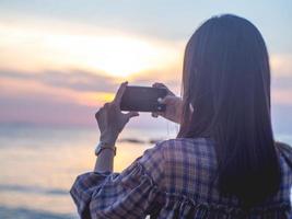 Frau und Meer foto