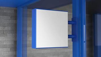 zeichen blaue plakatwand mockup 3d rendern illustration foto