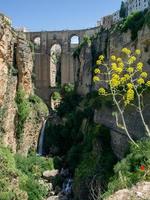 ronda, andalusien, spanien, 2014. blick auf die neue brücke in ronda foto