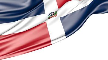 Dominikanische Flagge isoliert auf weißem Hintergrund, 3D-Darstellung foto