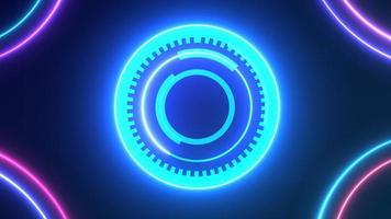 Blue Hud Cyber-Technologie mit Neon-Säbel-Hintergrund foto