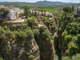 Ronda, Andalusien, Spanien, 2014. Blick auf die Schlucht foto