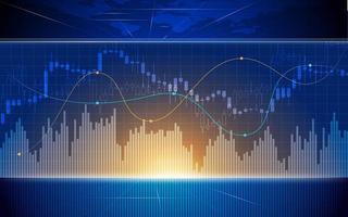blaues hintergrundbild der medien mit börseninvestitionshandel, kerzenstabdiagramm, trend des diagramms, bullischer punkt, weich und unschärfe, illustration. foto