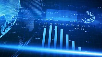 digitale Finanzdiagrammbalken, Finanzinvestitionstrends auf der ganzen Welt, Big Data und Aktienmarkt, Geschäfts- und Finanzhintergrund foto