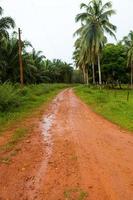 schlammstraße nach regen in thailand foto