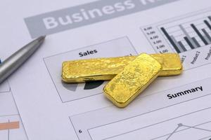 Goldbarren im Geschäftsbericht foto