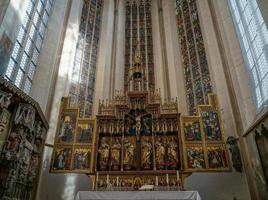 rothenburg ob der tauber, nordbayern, deutschland, 2014. innenansicht der st james kirche foto