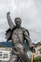 montreux, schweiz, 2015. statue von freddie mercury i foto