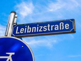 hdr leibnizstraße straßenschild foto