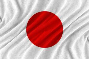 stoff wellige textur nationalflagge von japan. foto