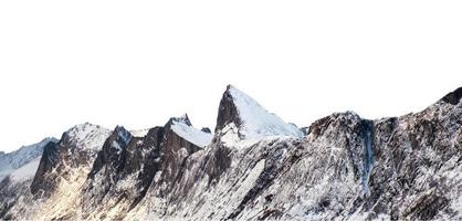 Segla Peak mit schneebedeckter Bergkette im Winter foto