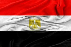 stoff wellige textur nationalflagge von ägypten. foto