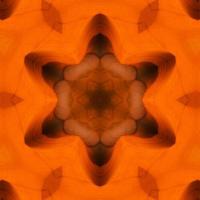 orange abstrakter quadratischer Hintergrund. Kaleidoskopmuster der Wüste. freier Hintergrund. foto