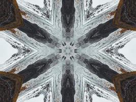 weißer abstrakter Blumenhintergrund. Schnee-Kaleidoskop-Muster. kostenloses Foto