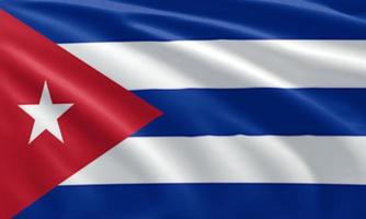 Nahaufnahme der wehenden Flagge Kubas foto