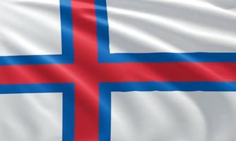 Nahaufnahme der wehenden Flagge der Färöer-Inseln foto