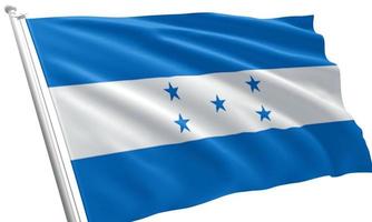 Nahaufnahme der wehenden Flagge von Honduras foto