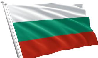 Nahaufnahme der wehenden Flagge Bulgariens foto