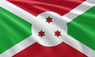 Nahaufnahme der wehenden Flagge von Burundi foto