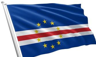 Nahaufnahme der wehenden Flagge von Kap Verde foto