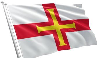 Nahaufnahme der wehenden Flagge von Guernsey foto