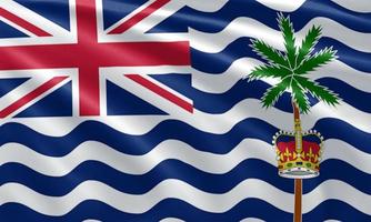 Nahaufnahme der wehenden Flagge des britischen Territoriums im Indischen Ozean foto