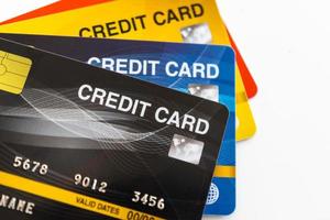 Kreditkarte isoliert auf weißem Hintergrund foto