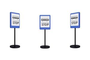 3D-Darstellung Verkehrszeichen der Bushaltestelle foto