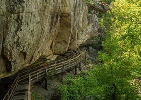 Holzsteg im Audra State Park in der Nähe von Buckhannon in West Virginia foto