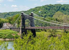 Hängebrücke über den Ohio River in Wheeling, wv foto