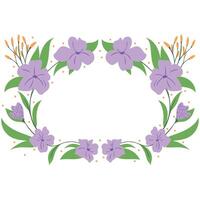 floraler rahmen, elegante illustration mit blumen, blättern und zweigen, die in verschiedenen einladungen verwendet werden, mit platz für text. foto