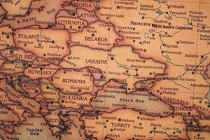 Ukraine auf der Weltkarte. Grenzen auf der Weltkarte.