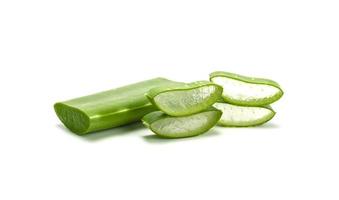 Aloe Vera frisches Blatt isoliert auf weißem Hintergrund. foto