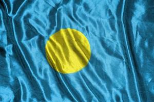 Palau-Stoffflagge Satin-Fahnenschwingen-Stoffbeschaffenheit der Flagge foto