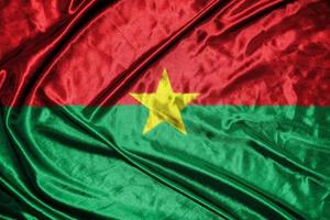 Burkina-Stoff-Flagge Satin-Fahnenschwingen Stoffstruktur der Flagge foto
