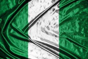 nigeria tuch flagge satin flaggen wehende stoff textur der flagge foto