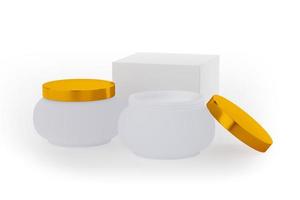 3D-Creme-Tuben in weißer Farbe. Plastikgelpackung weiße Kappe. foto