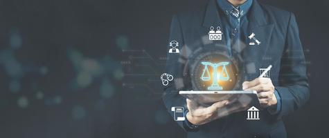 Arbeitsrechtsanwalt Rechtsgeschäft Internet-Technologie-Konzept