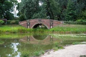 Park mit See in der Sonne foto