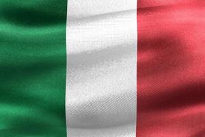 3D-Darstellung einer italienischen Flagge - realistische wehende Stoffflagge foto