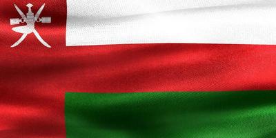 3D-Darstellung einer Oman-Flagge - realistische wehende Stoffflagge foto