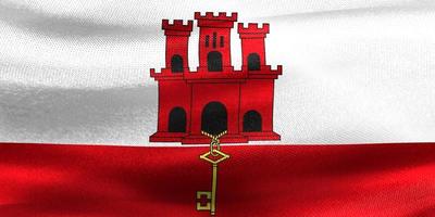 gibraltar-flagge - realistische wehende stoffflagge foto