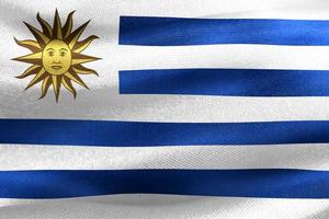 3d-illustration einer uruguay-flagge - realistische wehende stoffflagge foto