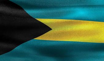 Bahamas-Flagge - realistische wehende Stoffflagge foto