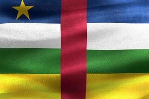 flagge der zentralafrikanischen republik - realistische wehende stoffflagge foto