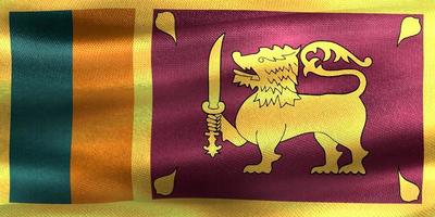 3d-illustration einer sri lanka flagge - realistische wehende stoffflagge foto